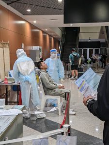 カンボジア空港のコロナ検査